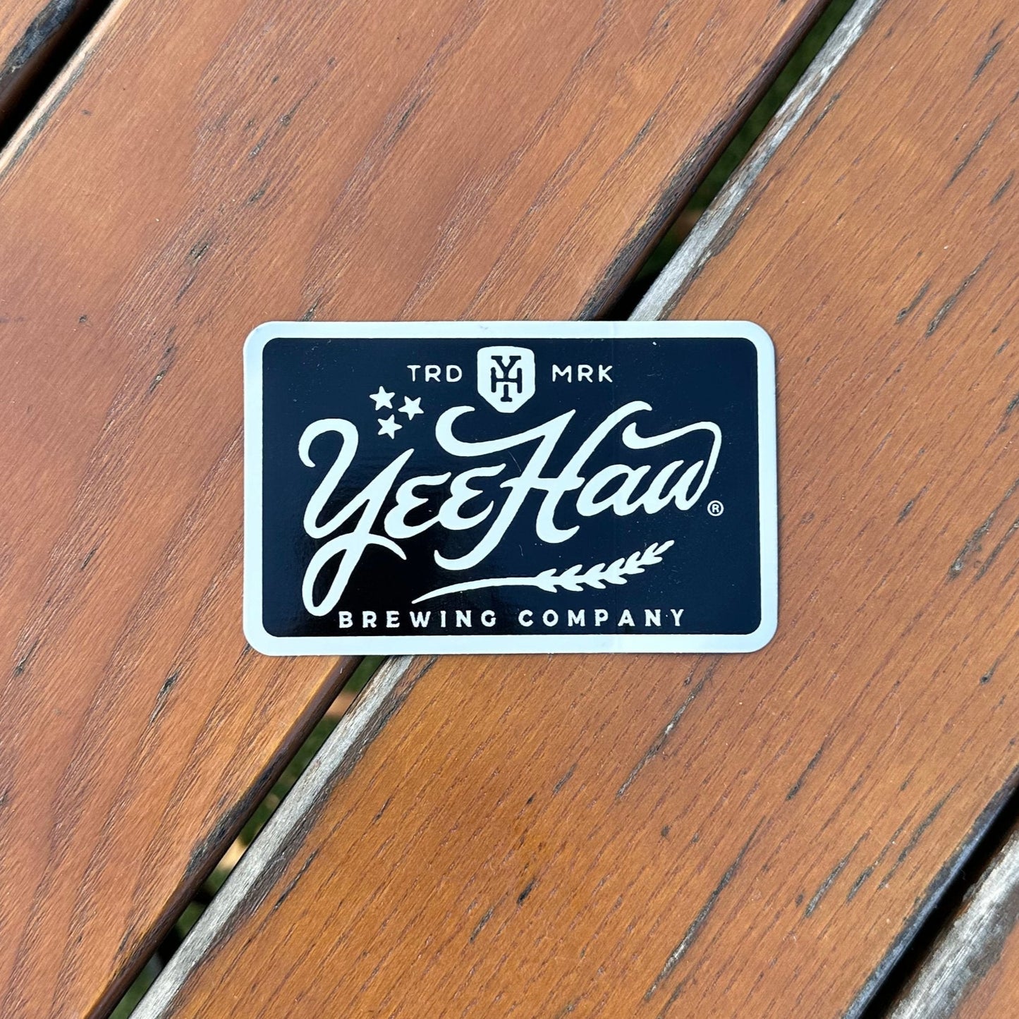 Black & White Yee-Haw Script Font Sticker