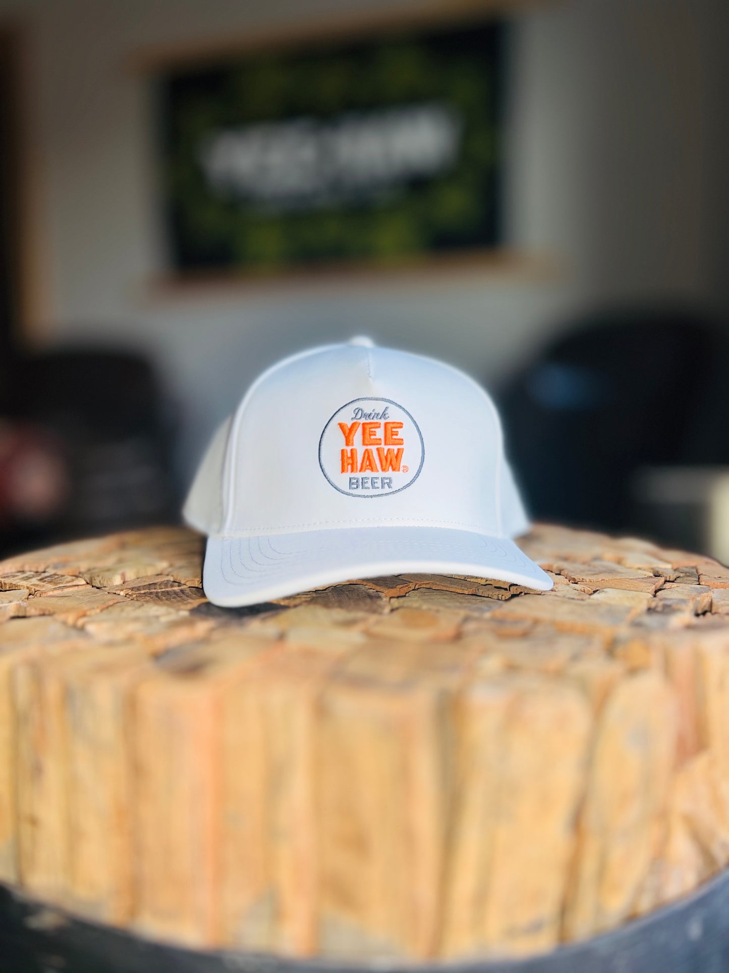 White Mesh Circle Logo Hat