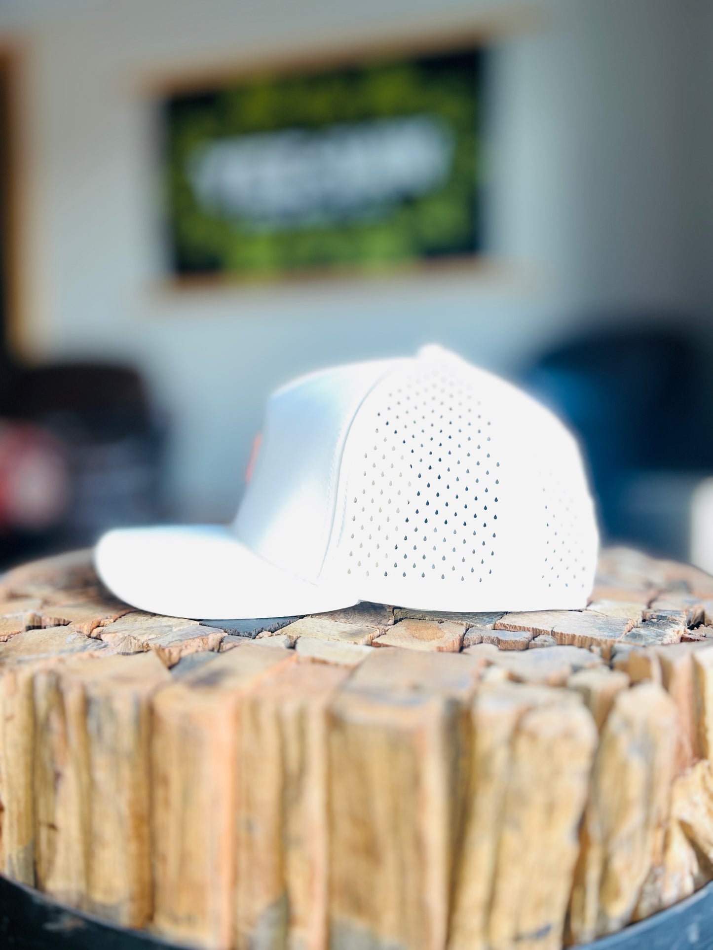 White Mesh Circle Logo Hat