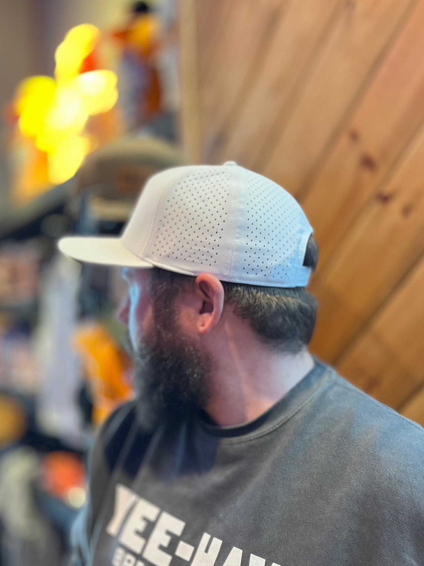 White Mesh Circle Logo Hat