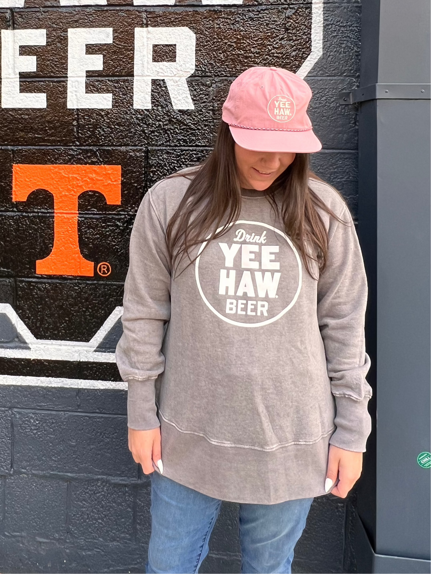 Womens Weathered Fleece Crew Sweatshirt