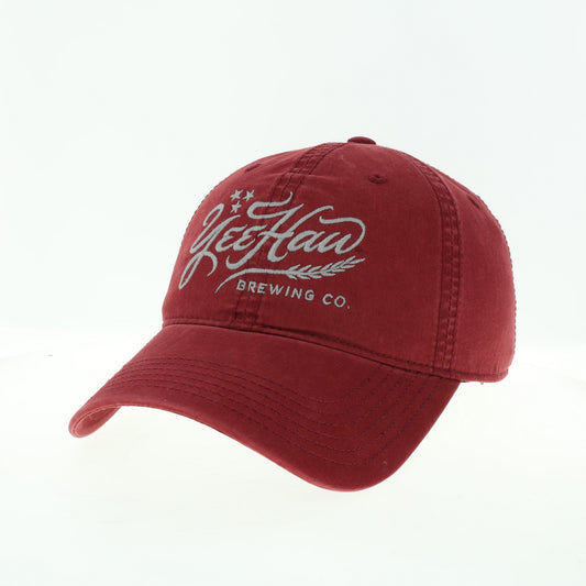 Yee-Haw Terra Twill Script Logo Hat – Burgundy