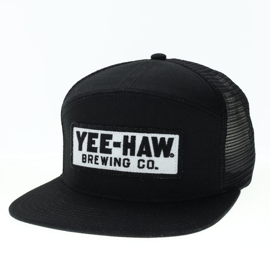 Yee-Haw Cotton 7-Panel Hat - Black