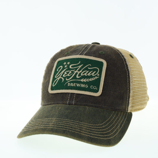 Woven Script Patch Hat - Green