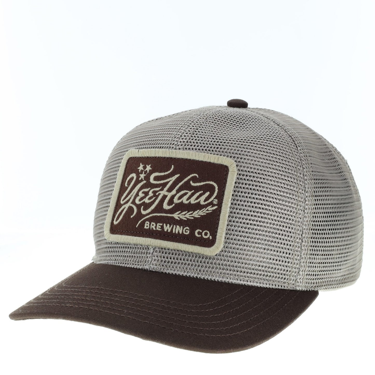 Brown Script Patch Mesh Hat