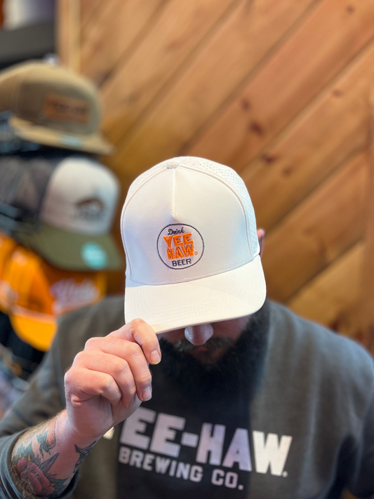 White Mesh Circle Logo Hat