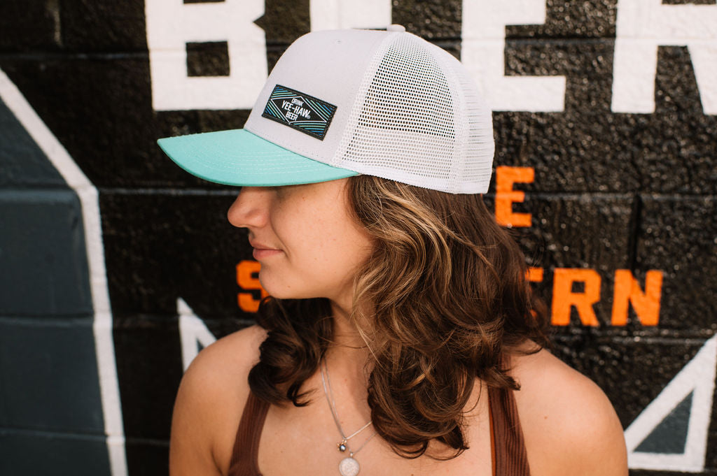 Teal Brim Mesh Hat